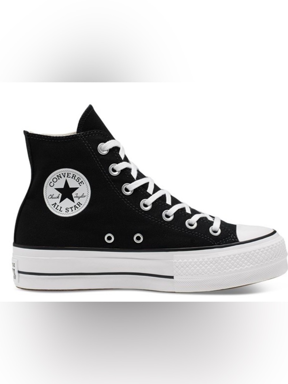 Converse chuck taylor leather platform high top shoes- size 4.5 (fits like a 7)